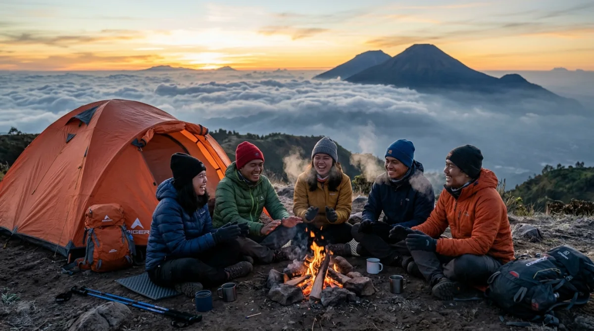Camping di atas awan, view spektakuler lautan kabut di Batu