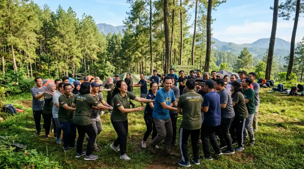 Fun game outbound team building di area camping kemah