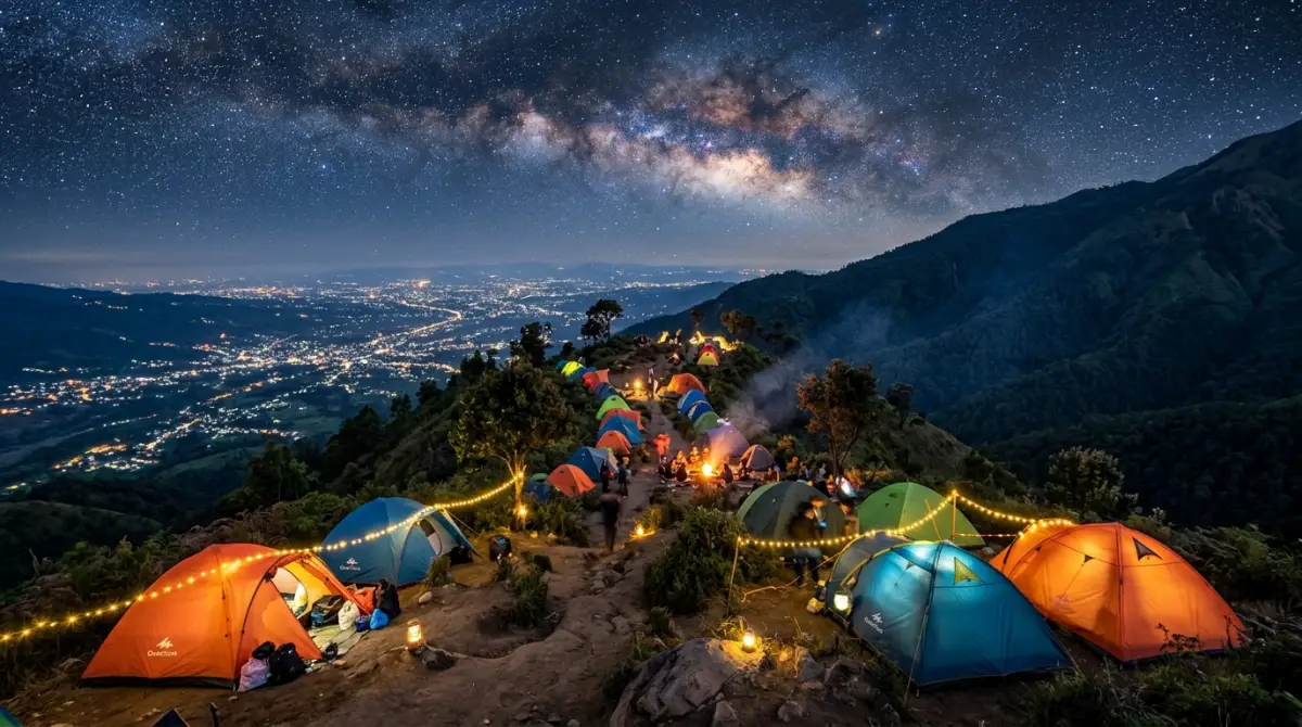 Pemandangan indah lokasi perkemahan di Kota Batu