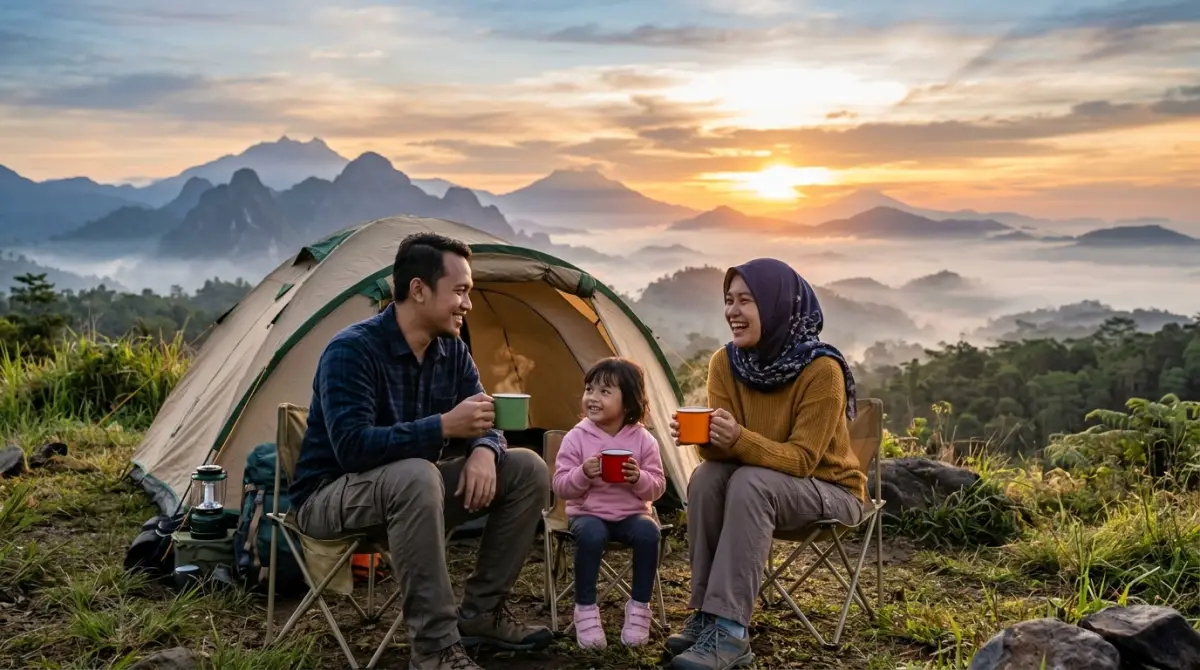 Pengalaman keluarga camping di alam terbuka