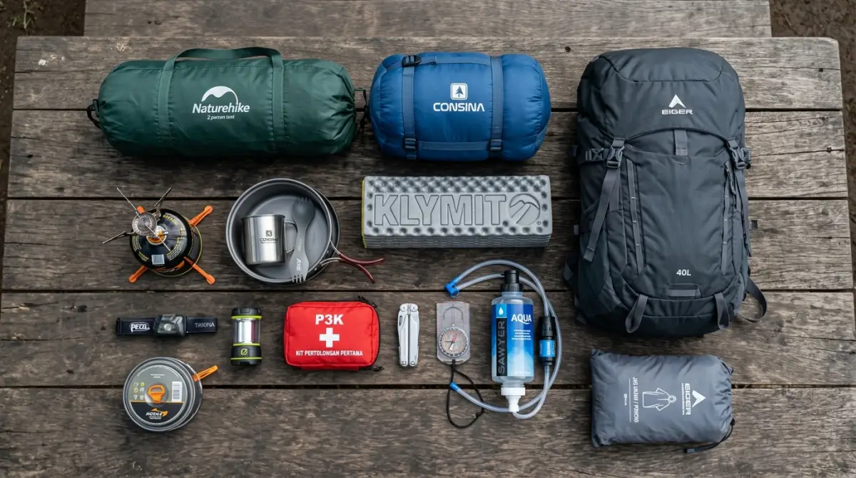 Perlengkapan wisata camping lengkap