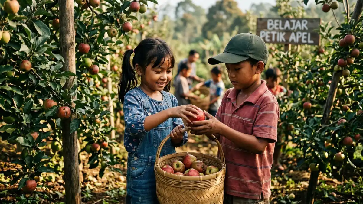 Edukasi anak di agro wisata Batu