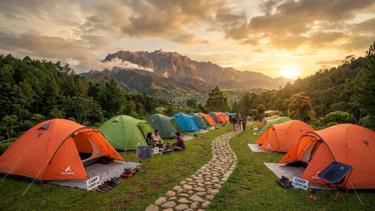 Area spot tenda di camping ground yang aman dan nyaman