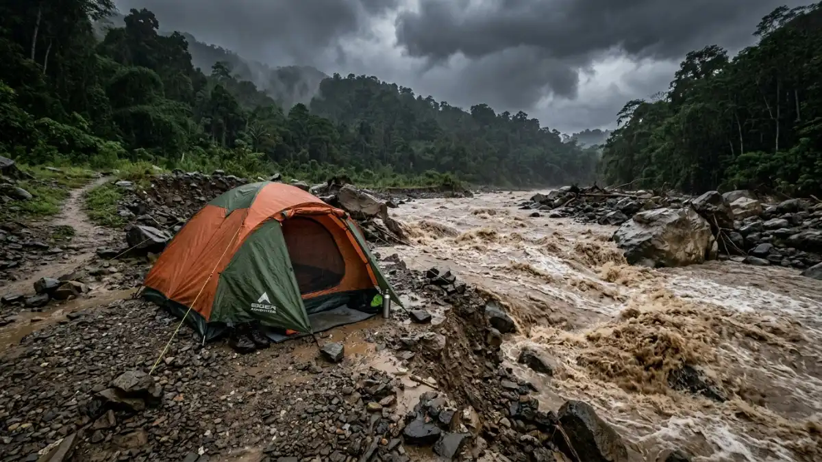 Bahaya lokasi kemah yang salah