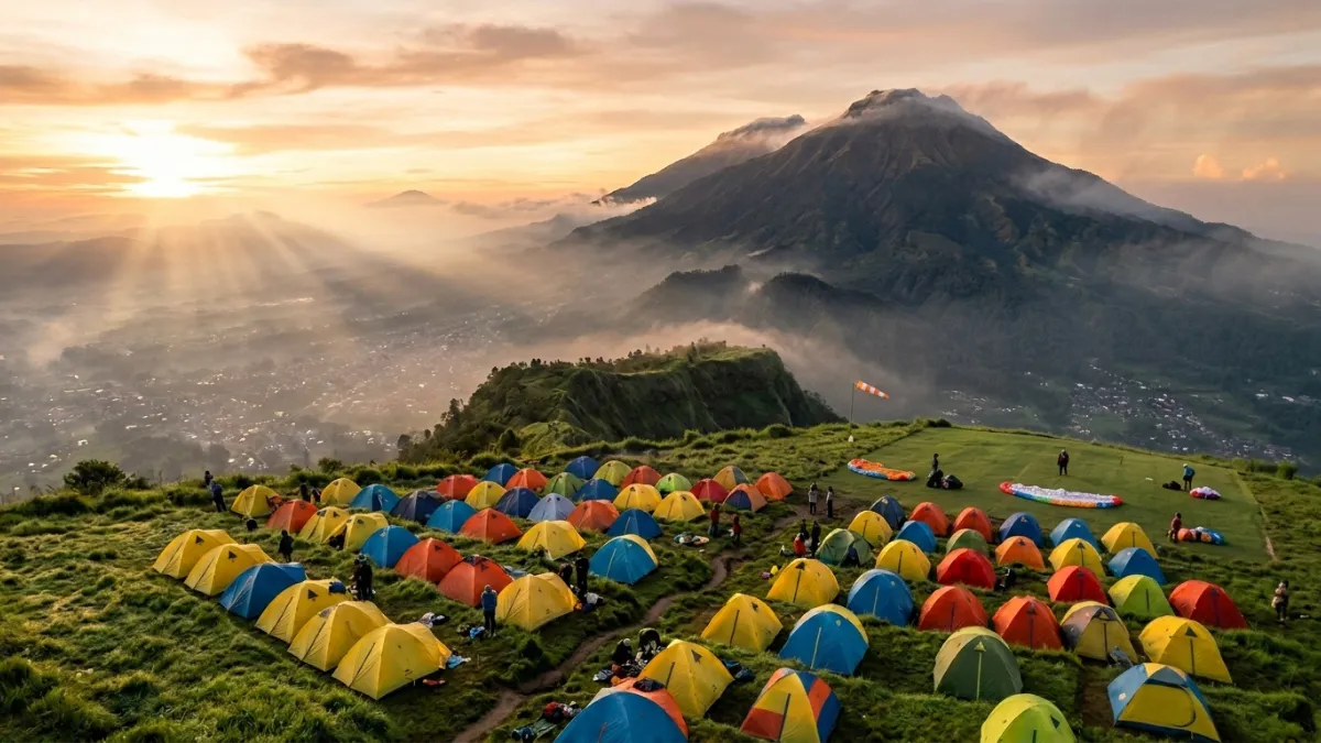 Panorama camping paralayang Batu