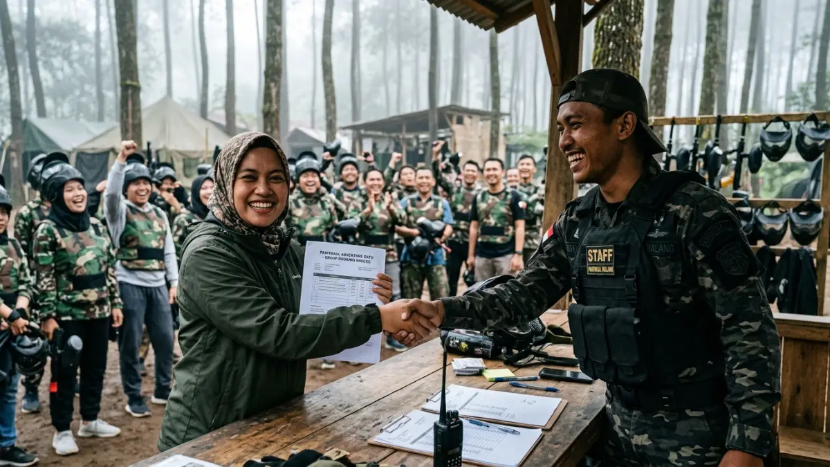 Skema diskon rombongan paintball di Batu Malang