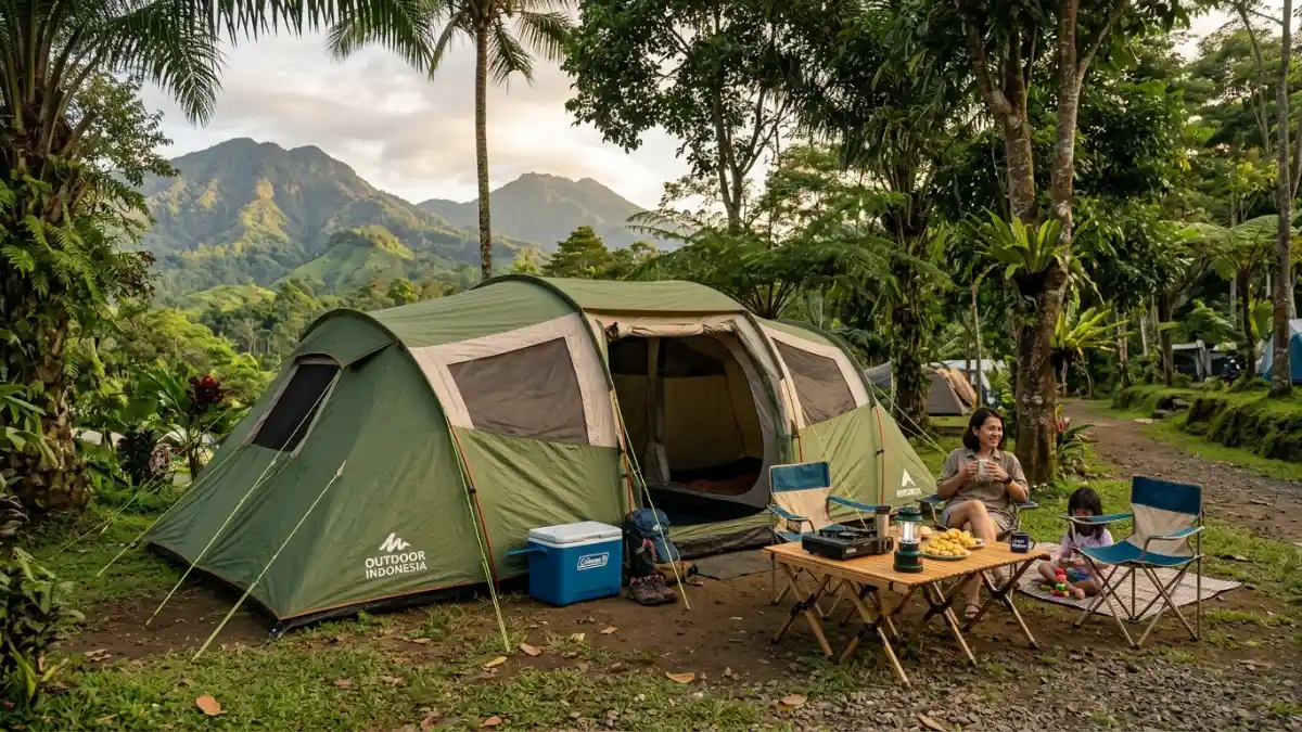 Family tent untuk camping keluarga besar di Batu