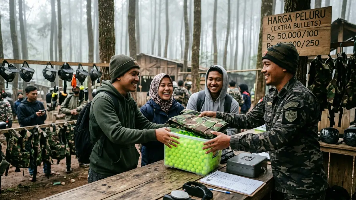 Fasilitas rombongan paintball di Batu Malang