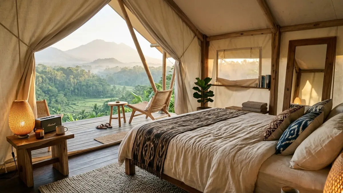 Fasilitas glamping premium dengan kenyamanan maksimal