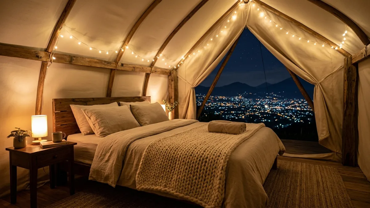 Glamping romantis di Batu dengan city light