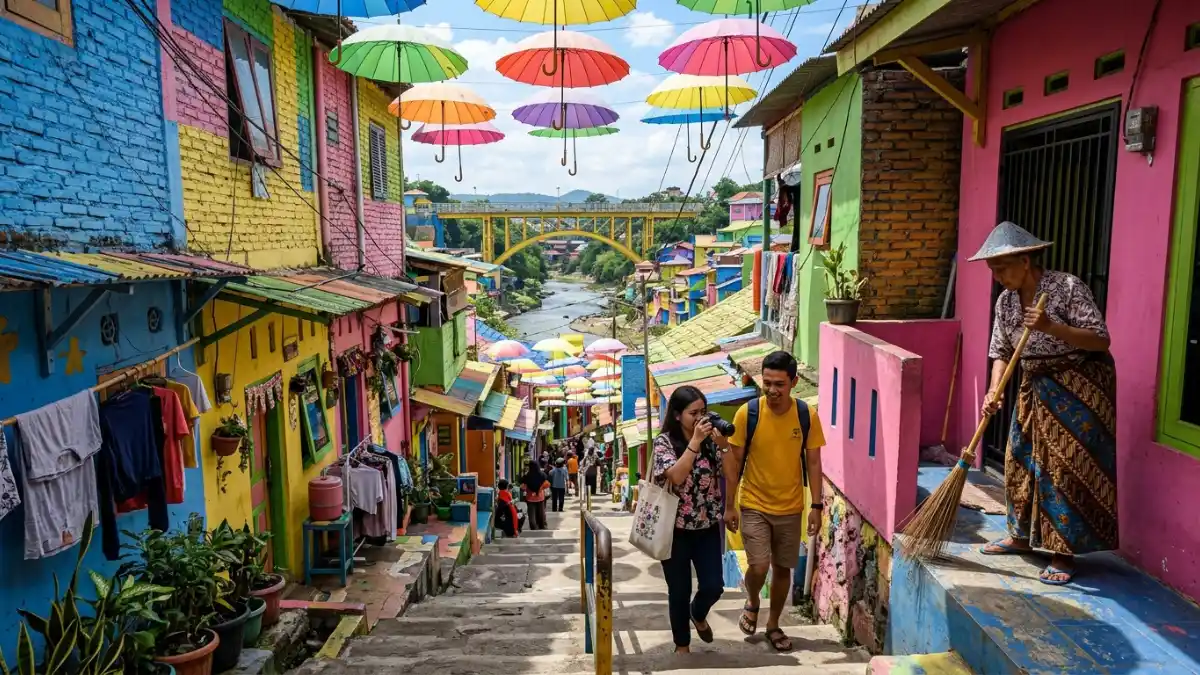 Keindahan gang di Kampung Warna Warni Jodipan Malang