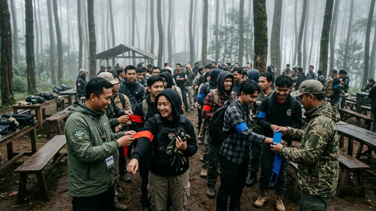 Koordinasi tim war game di Batu Malang