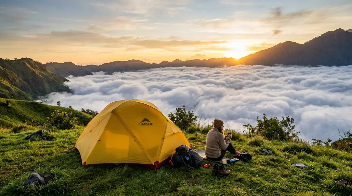 Panorama alam camping ground