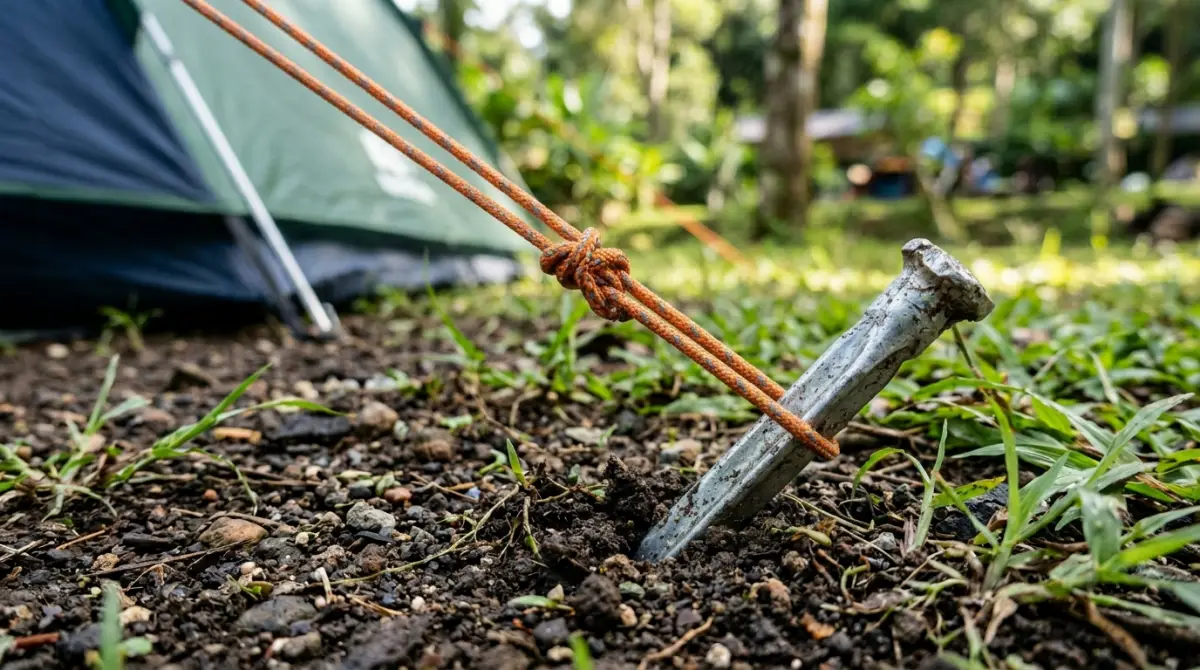 Pasak tenda terpasang dengan benar