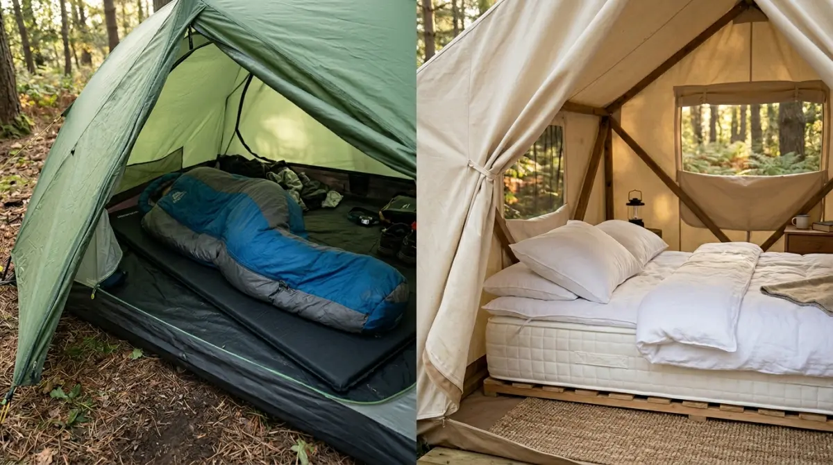 Perbedaan fasilitas glamping dan camping