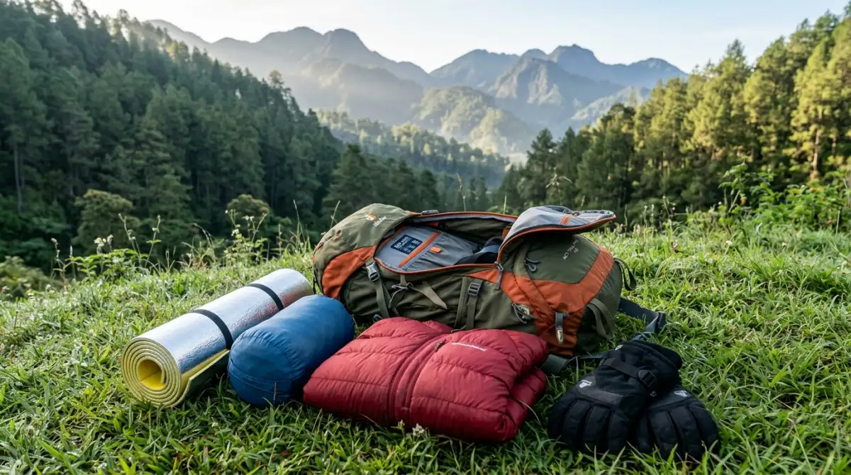 Perlengkapan kemah di gunung lengkap