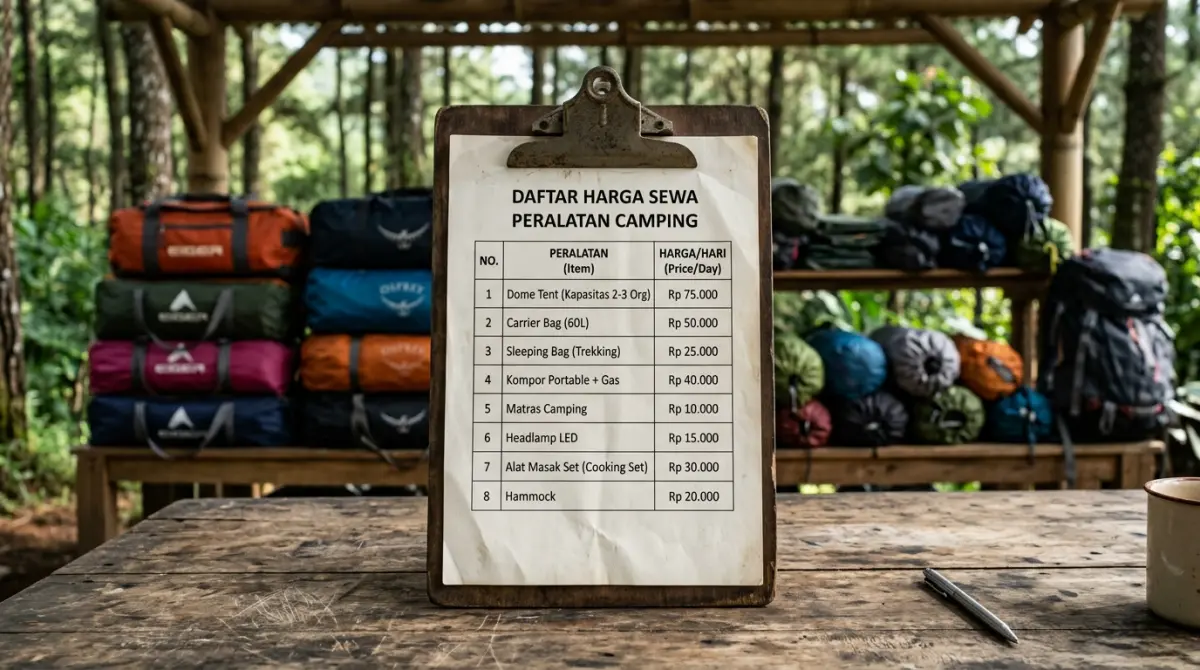 Rincian Harga Biaya Sewa Peralatan Camping per Item dan Perbandingan Paket 2026
