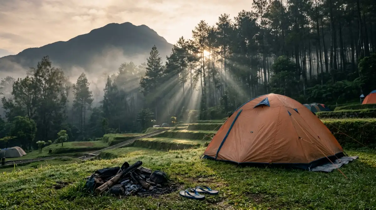Sewa tenda dome camping ala ala di Batu Malang