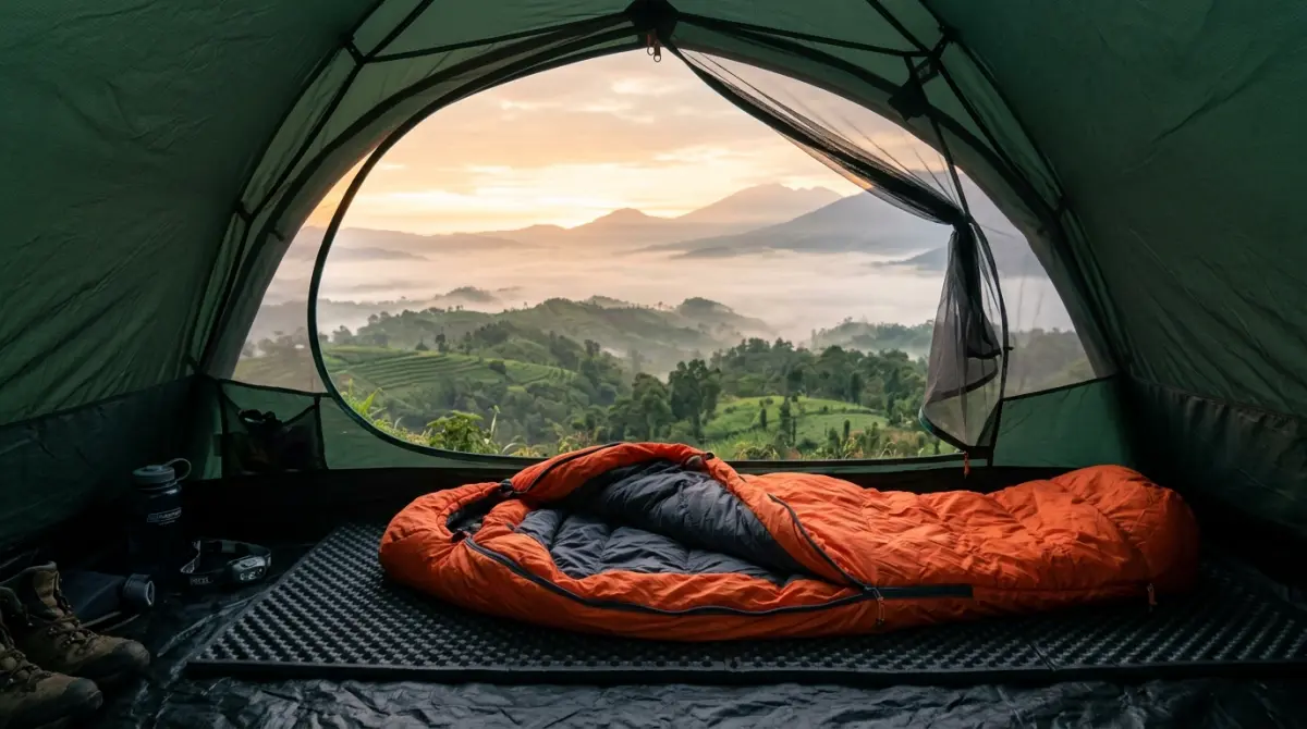 Sleeping bag dan matras camping