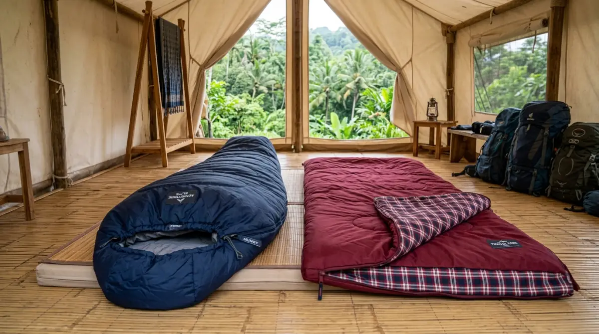 Perbandingan sleeping bag tipe mummy dan rectangular