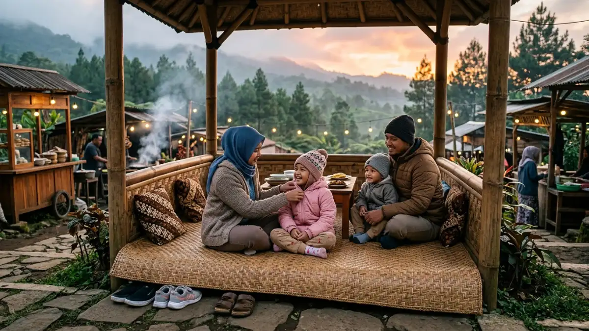 Suasana Sore Keluarga Dusun Kuliner Batu