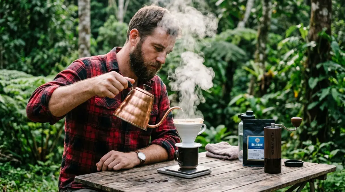 Suasana camping estetik di alam terbuka