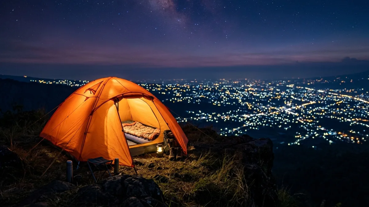 Tenda camping di kawasan Gunung Banyak Batu