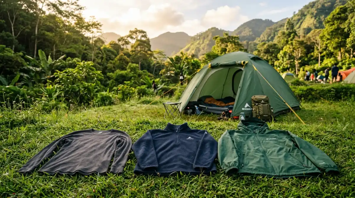 Tiga jenis pakaian layering untuk camping