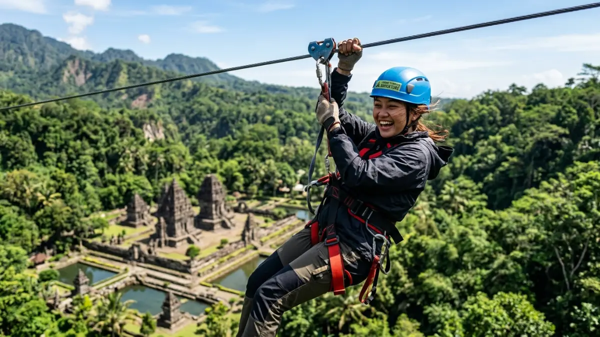 Wahana Flying Fox Outbound Lembah Tumpang