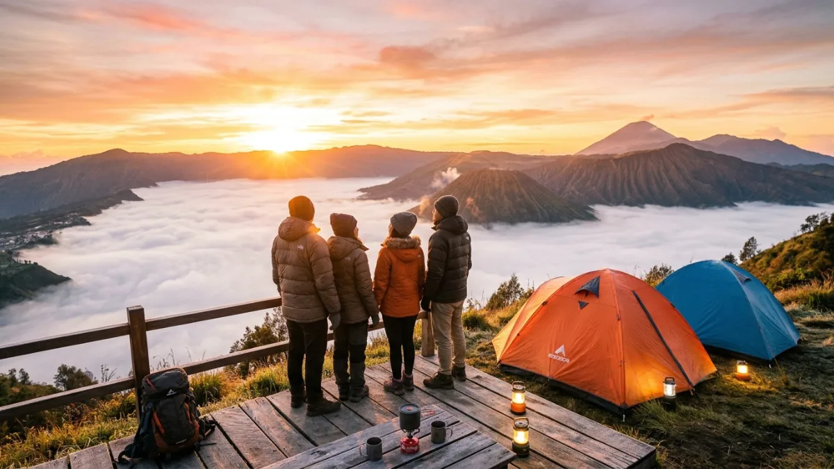 Pemandangan alam dan sunrise Batu
